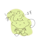 女の子のスタンプ(くすみカラー)（個別スタンプ：3）