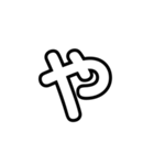 大きく一文字（透明）なはまやら（個別スタンプ：16）