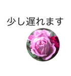 大きな文字と花でLINEにチャレンジ（個別スタンプ：9）