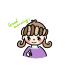 おんなのこ／あいさつ（個別スタンプ：8）