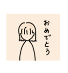 落ち着いた女の子のシンプルなスタンプ！（個別スタンプ：16）