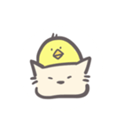 黄色いひよことクリームねこ（個別スタンプ：1）