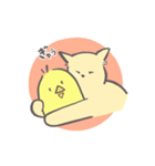 黄色いひよことクリームねこ（個別スタンプ：5）