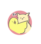 黄色いひよことクリームねこ（個別スタンプ：6）