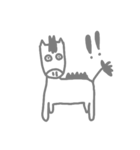 グレーのどうぶつ（個別スタンプ：4）