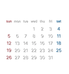 濃色背景用シンプルカレンダーSunday始まり（個別スタンプ：4）