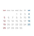 濃色背景用シンプルカレンダーSunday始まり（個別スタンプ：11）