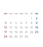 濃色背景用シンプルカレンダーSunday始まり（個別スタンプ：27）