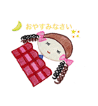色鉛筆で描くお洒落な女の子（個別スタンプ：1）
