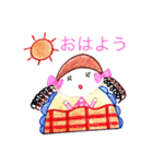 色鉛筆で描くお洒落な女の子（個別スタンプ：2）
