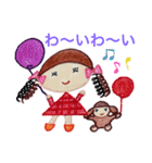 色鉛筆で描くお洒落な女の子（個別スタンプ：3）