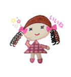 色鉛筆で描くお洒落な女の子（個別スタンプ：6）