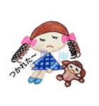 色鉛筆で描くお洒落な女の子（個別スタンプ：7）