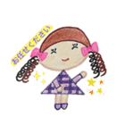 色鉛筆で描くお洒落な女の子（個別スタンプ：9）