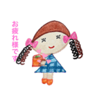 色鉛筆で描くお洒落な女の子（個別スタンプ：11）