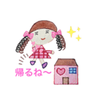 色鉛筆で描くお洒落な女の子（個別スタンプ：12）