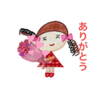 色鉛筆で描くお洒落な女の子（個別スタンプ：15）