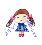 色鉛筆で描くお洒落な女の子（個別スタンプ：17）