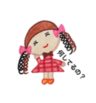 色鉛筆で描くお洒落な女の子（個別スタンプ：22）