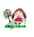 色鉛筆で描くお洒落な女の子（個別スタンプ：30）