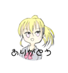 ポニーテールの金髪女子だよー（個別スタンプ：1）