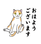 ねこちゃんいっぱい7 敬語毛筆（個別スタンプ：1）