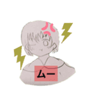 コミック風ショートカットの女の子（個別スタンプ：6）