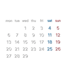 濃色背景用シンプルカレンダーMonday始まり（個別スタンプ：17）