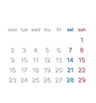 濃色背景用シンプルカレンダーMonday始まり（個別スタンプ：21）