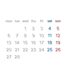 濃色背景用シンプルカレンダーMonday始まり（個別スタンプ：24）