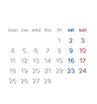 濃色背景用シンプルカレンダーMonday始まり（個別スタンプ：26）