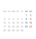 濃色背景用シンプルカレンダーMonday始まり（個別スタンプ：27）