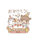 ねこと女のコ（個別スタンプ：35）