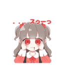 赤色さん推しのオタクちゃん（個別スタンプ：2）