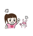 よしかちゃん(8才)とその友達のうさちゃん（個別スタンプ：7）
