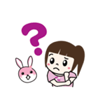 よしかちゃん(8才)とその友達のうさちゃん（個別スタンプ：16）