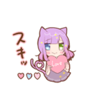 ♡。猫耳女の子のかわいい日常スタンプ（個別スタンプ：13）