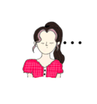 韓国の女の子 大きい文字.ver（個別スタンプ：6）