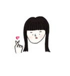 韓国の女の子 大きい文字.ver（個別スタンプ：8）