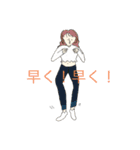 韓国の女の子 大きい文字.ver（個別スタンプ：14）