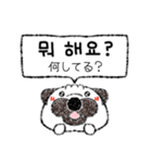 くうたんとお友達withパグちゃん韓国語Ver（個別スタンプ：12）