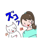 しあわせねこさんと女の子スタンプ（個別スタンプ：23）