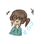 水色パーカーポニーテールちゃん（個別スタンプ：2）