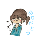 水色パーカーポニーテールちゃん（個別スタンプ：3）