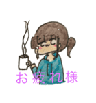 水色パーカーポニーテールちゃん（個別スタンプ：9）