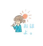 水色パーカーポニーテールちゃん（個別スタンプ：15）