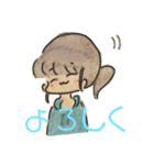 水色パーカーポニーテールちゃん（個別スタンプ：20）