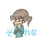水色パーカーポニーテールちゃん（個別スタンプ：22）