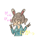 水色パーカーポニーテールちゃん（個別スタンプ：23）