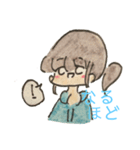 水色パーカーポニーテールちゃん（個別スタンプ：25）